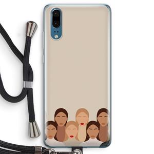 CaseCompany Girls girls girls: Huawei P20 Transparant Hoesje met koord