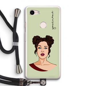 CaseCompany Pop-Art Creator: Pixel 3 Transparant Hoesje met koord