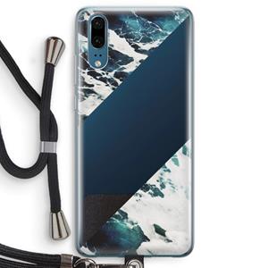 CaseCompany Golven: Huawei P20 Transparant Hoesje met koord