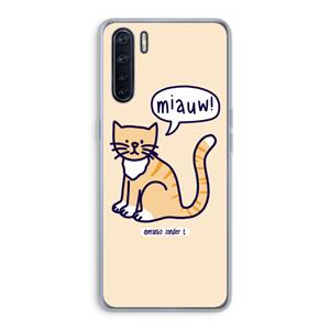 CaseCompany Miauw: Oppo A91 Transparant Hoesje