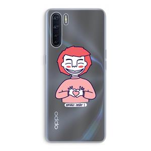 CaseCompany Hartje: Oppo A91 Transparant Hoesje