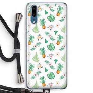 CaseCompany Ananas bladeren: Huawei P20 Transparant Hoesje met koord