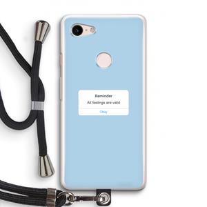 CaseCompany Reminder: Pixel 3 Transparant Hoesje met koord