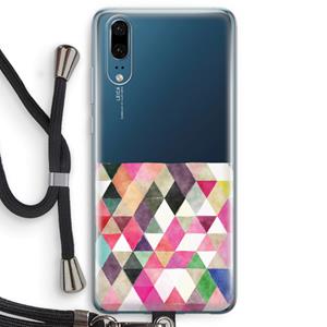 CaseCompany Gekleurde driehoekjes: Huawei P20 Transparant Hoesje met koord