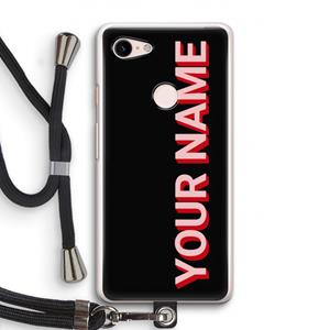 CaseCompany Namecase: Pixel 3 Transparant Hoesje met koord