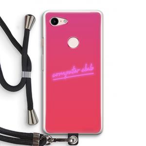 CaseCompany Vice Glow: Pixel 3 Transparant Hoesje met koord