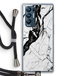 CaseCompany Witte marmer 2: Oppo Find X3 Neo Transparant Hoesje met koord