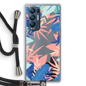 CaseCompany Tropisch: Oppo Find X3 Neo Transparant Hoesje met koord