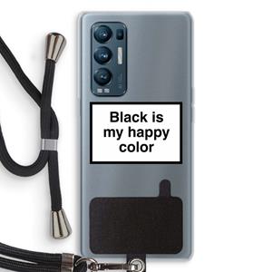 CaseCompany Black is my happy color: Oppo Find X3 Neo Transparant Hoesje met koord