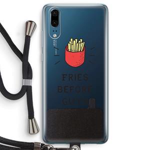 CaseCompany Fries before guys: Huawei P20 Transparant Hoesje met koord