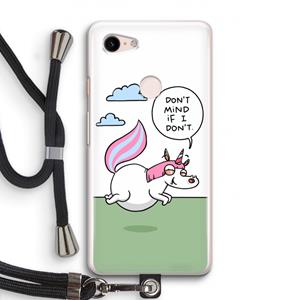 CaseCompany Unicorn: Pixel 3 Transparant Hoesje met koord