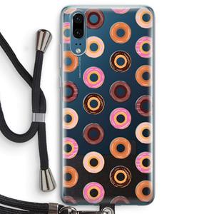 CaseCompany Donuts: Huawei P20 Transparant Hoesje met koord