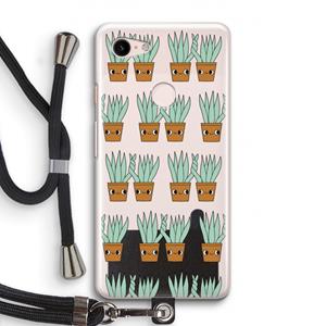 CaseCompany Sansevieria: Pixel 3 Transparant Hoesje met koord
