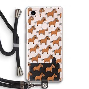 CaseCompany Pony: Pixel 3 Transparant Hoesje met koord