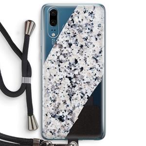 CaseCompany Gespikkelde marmer: Huawei P20 Transparant Hoesje met koord