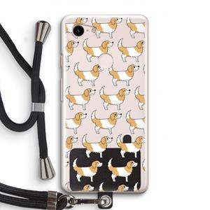 CaseCompany Doggy: Pixel 3 Transparant Hoesje met koord