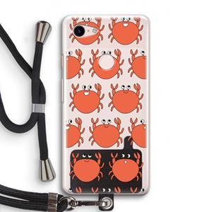 CaseCompany Krab: Pixel 3 Transparant Hoesje met koord