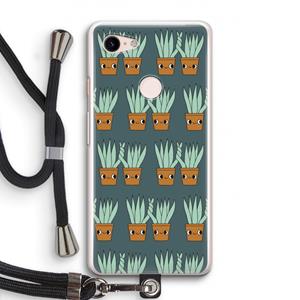 CaseCompany Sansevieria: Pixel 3 Transparant Hoesje met koord