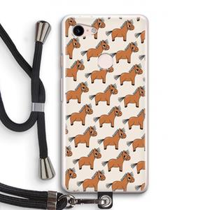 CaseCompany Pony: Pixel 3 Transparant Hoesje met koord