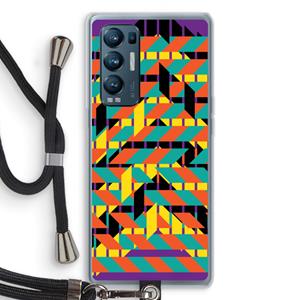 CaseCompany Skew Bee 2: Oppo Find X3 Neo Transparant Hoesje met koord