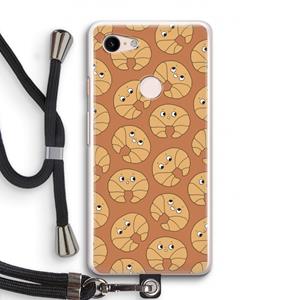 CaseCompany Croissant: Pixel 3 Transparant Hoesje met koord