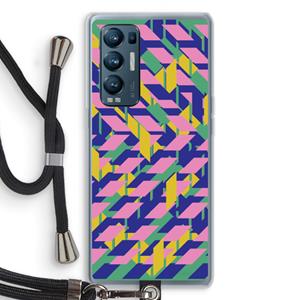 CaseCompany Skew Blush 1: Oppo Find X3 Neo Transparant Hoesje met koord