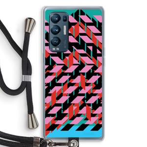 CaseCompany Skew Blush 2: Oppo Find X3 Neo Transparant Hoesje met koord