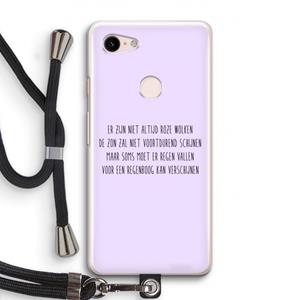 CaseCompany Regenboog: Pixel 3 Transparant Hoesje met koord