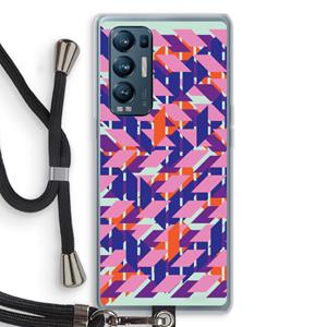 CaseCompany Skew Blush 3: Oppo Find X3 Neo Transparant Hoesje met koord