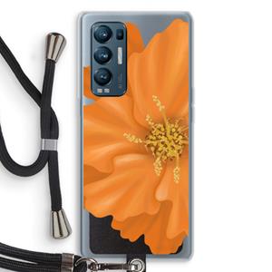 CaseCompany Orange Ellila flower: Oppo Find X3 Neo Transparant Hoesje met koord