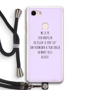 CaseCompany Relatief: Pixel 3 Transparant Hoesje met koord