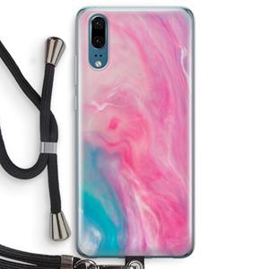 CaseCompany Roze explosie: Huawei P20 Transparant Hoesje met koord
