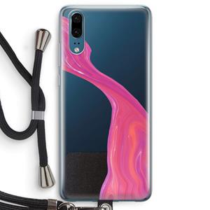 CaseCompany Paarse stroom: Huawei P20 Transparant Hoesje met koord