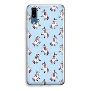 CaseCompany Eenhoorns overal: Huawei P20 Transparant Hoesje