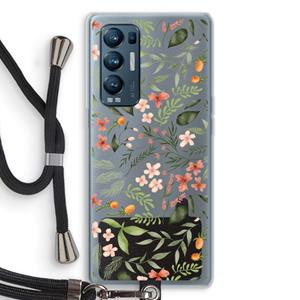 CaseCompany Sweet little flowers: Oppo Find X3 Neo Transparant Hoesje met koord