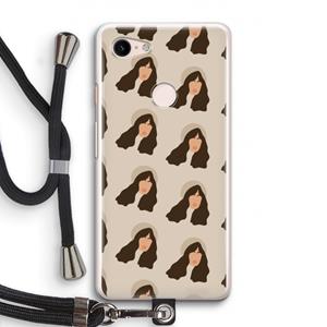 CaseCompany Bonjour mon amour: Pixel 3 Transparant Hoesje met koord