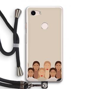 CaseCompany Girls girls girls: Pixel 3 Transparant Hoesje met koord
