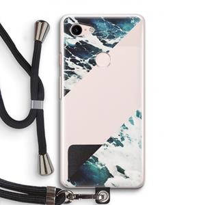 CaseCompany Golven: Pixel 3 Transparant Hoesje met koord