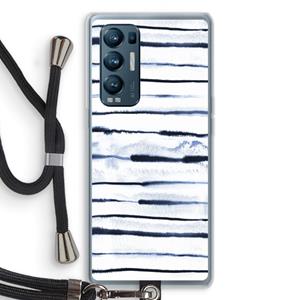 CaseCompany Ink Stripes: Oppo Find X3 Neo Transparant Hoesje met koord