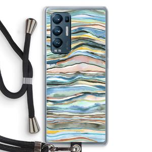 CaseCompany Watercolor Agate: Oppo Find X3 Neo Transparant Hoesje met koord