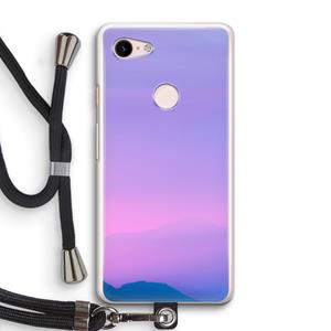 CaseCompany Sunset pastel: Pixel 3 Transparant Hoesje met koord