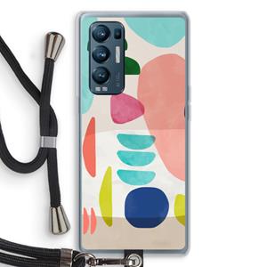 CaseCompany Bold Rounded Shapes: Oppo Find X3 Neo Transparant Hoesje met koord