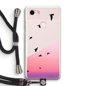 CaseCompany Fly away: Pixel 3 Transparant Hoesje met koord