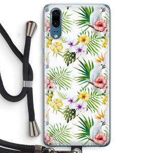 CaseCompany Gele kuif: Huawei P20 Transparant Hoesje met koord