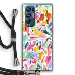 CaseCompany Watercolor Brushstrokes: Oppo Find X3 Neo Transparant Hoesje met koord