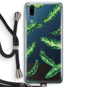 CaseCompany Lange bladeren: Huawei P20 Transparant Hoesje met koord