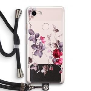 CaseCompany Mooie bloemen: Pixel 3 Transparant Hoesje met koord