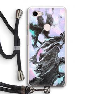 CaseCompany Pastel zwart: Pixel 3 Transparant Hoesje met koord