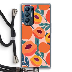 CaseCompany Perzik: Oppo Find X3 Neo Transparant Hoesje met koord