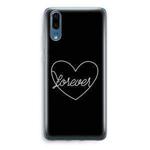 CaseCompany Forever heart black: Huawei P20 Transparant Hoesje